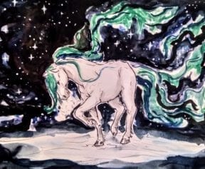Horse of the northern lights