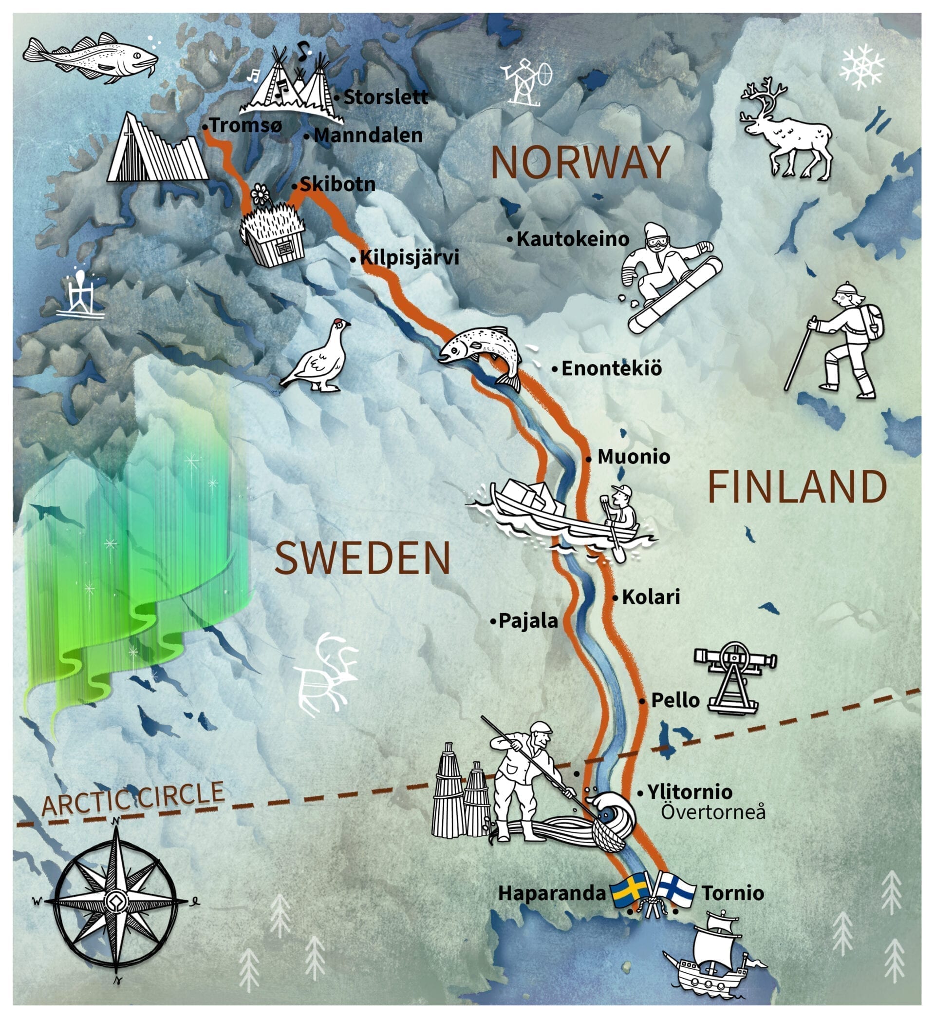 Northern Lights Map